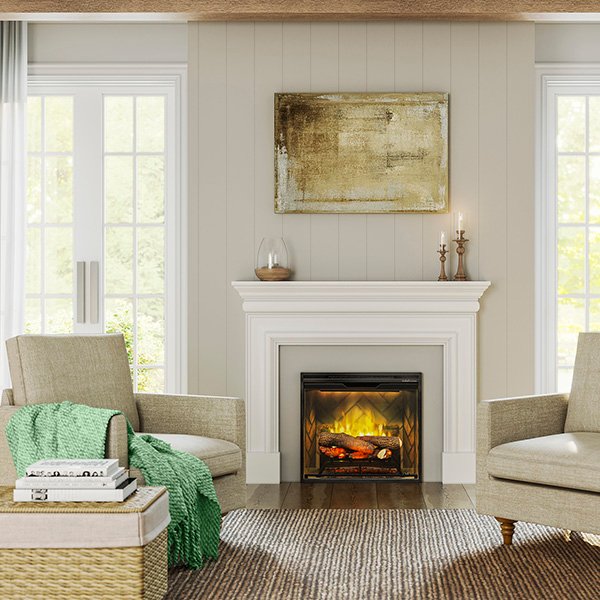 Dimplex Revillusion® 24 Built-In Firebox with Revillusion® Flame Technology and Herringbone Backer (RBF24DLX)