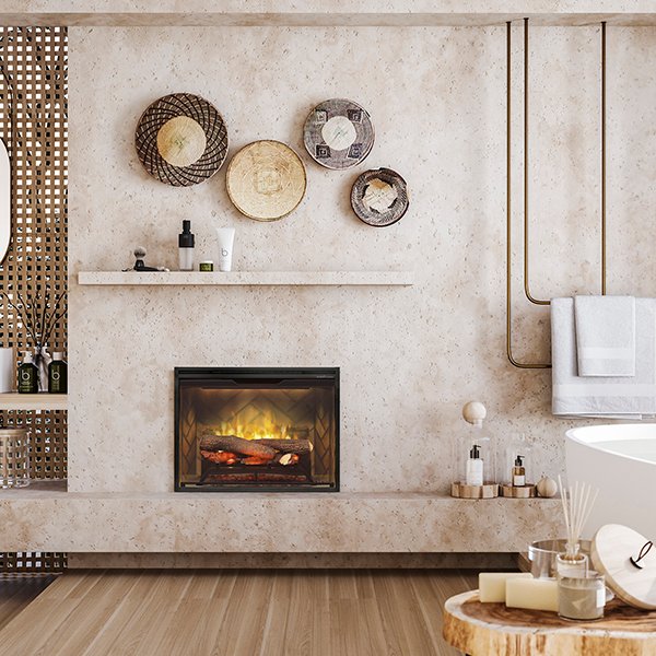 Dimplex Revillusion® 24 Built-In Firebox with Revillusion® Flame Technology and Herringbone Backer (RBF24DLX)