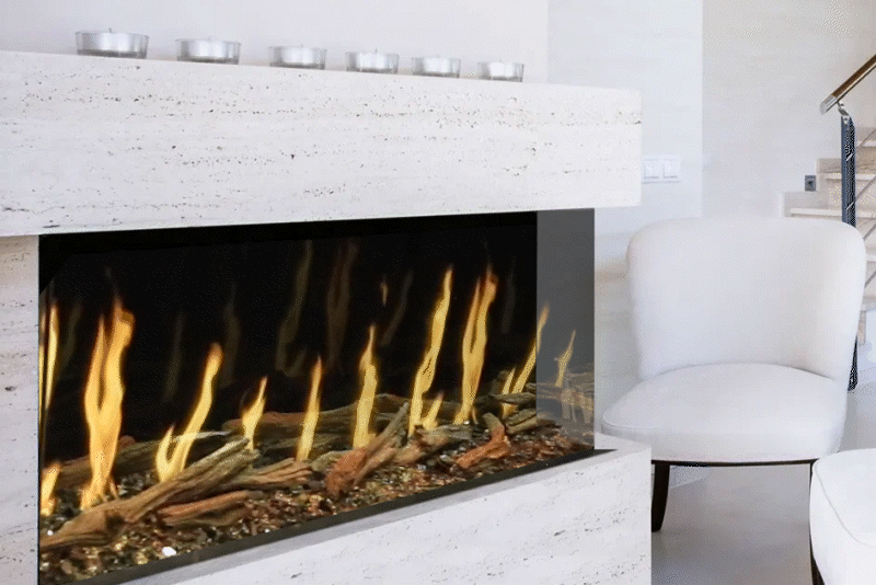 Modern Flames Orion 100" Multi-Sided Electric Fireplace with Heliovision (OR100-MULTI)